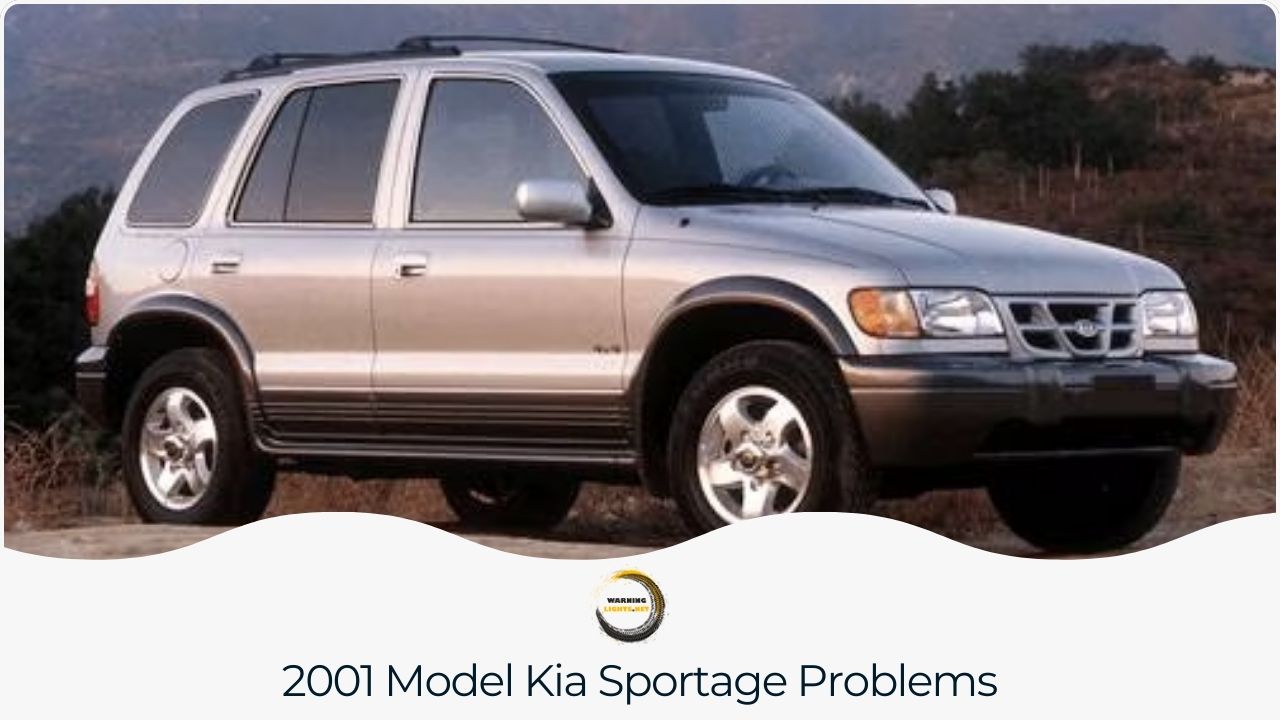 Common problems for the 2001 Sportage include faulty air conditioning, electrical glitches, and transmission issues.