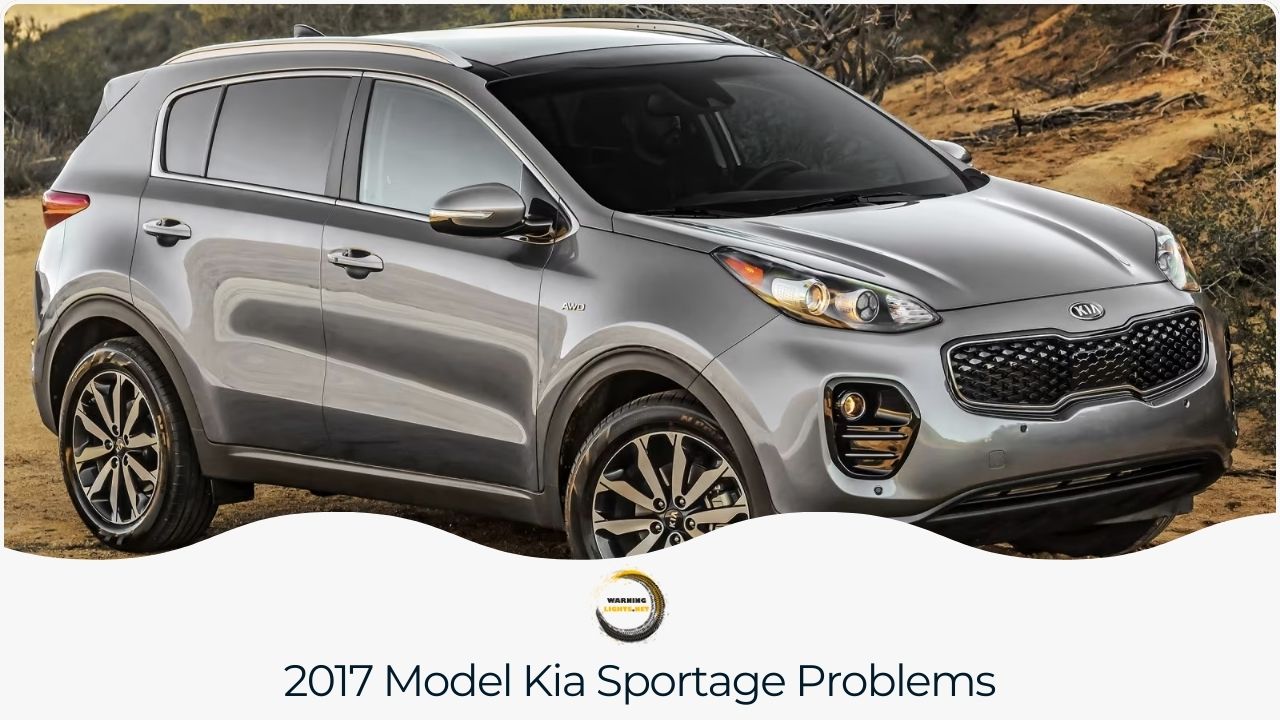 Common concerns for the 2017 Sportage include engine stalling, infotainment glitches, and HVAC issues.
